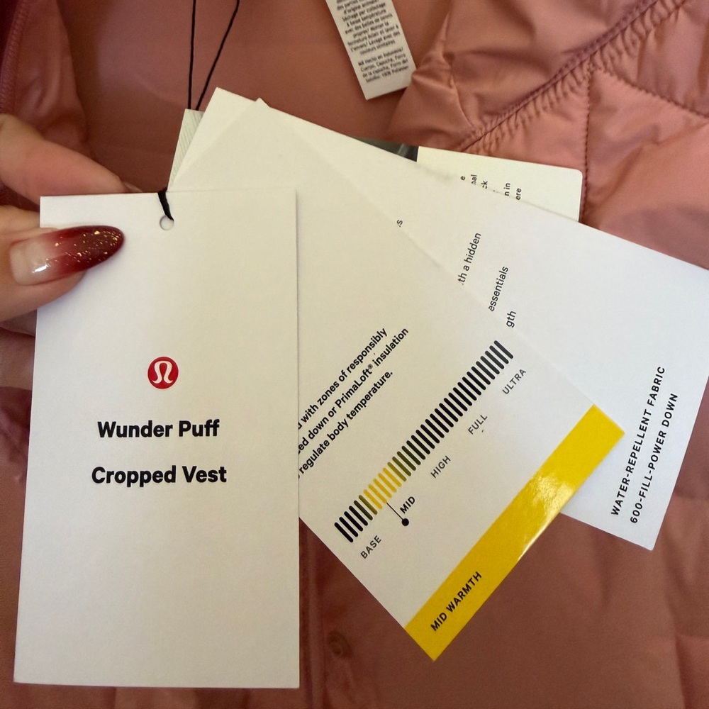 lululemon Wunder Puff 600-Down-Fill Cropped Vest Size 6 - Picture 4 of 7